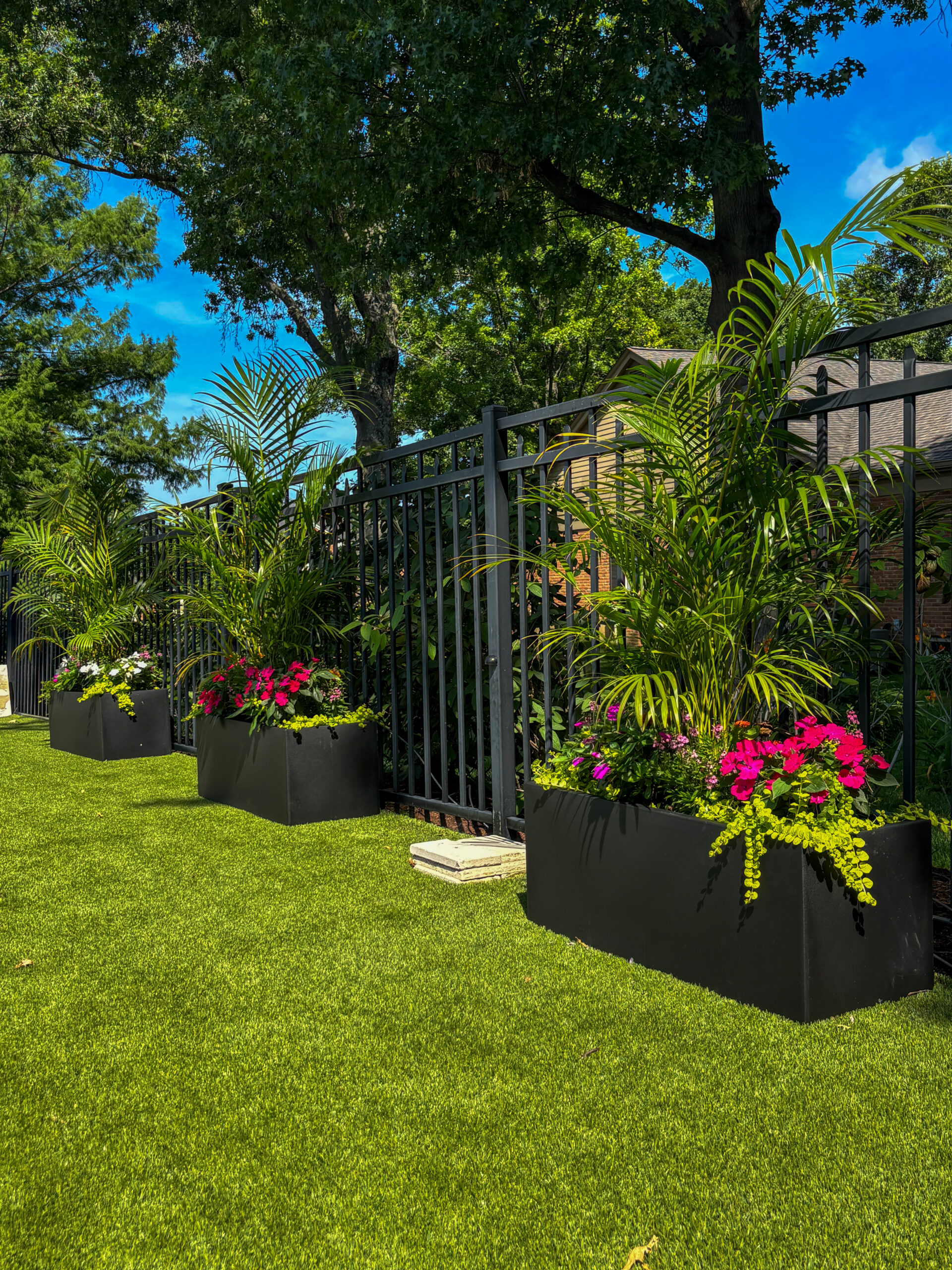 Spring planting installation in a garden bed