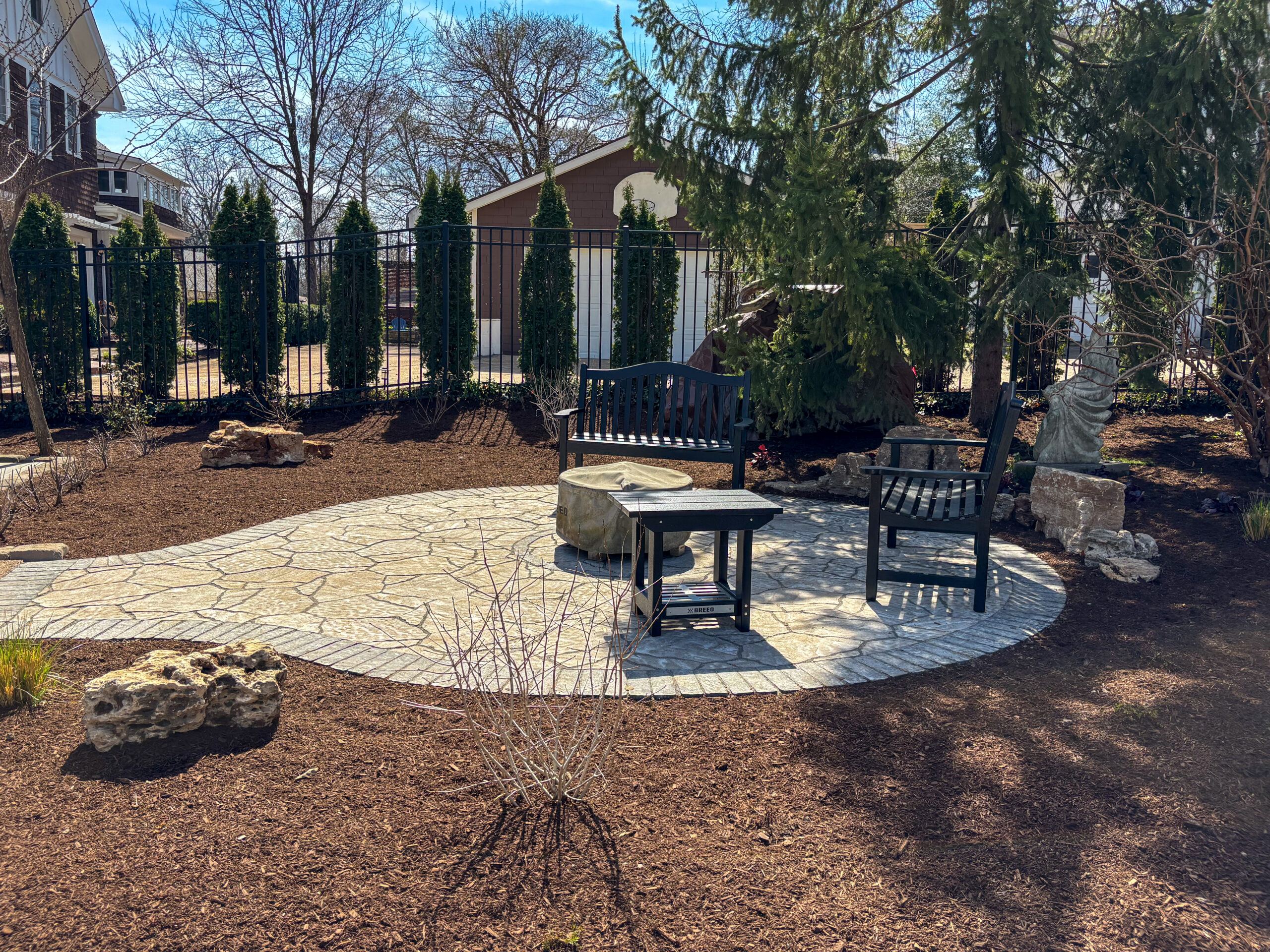 Stone patio on a St. Louis property